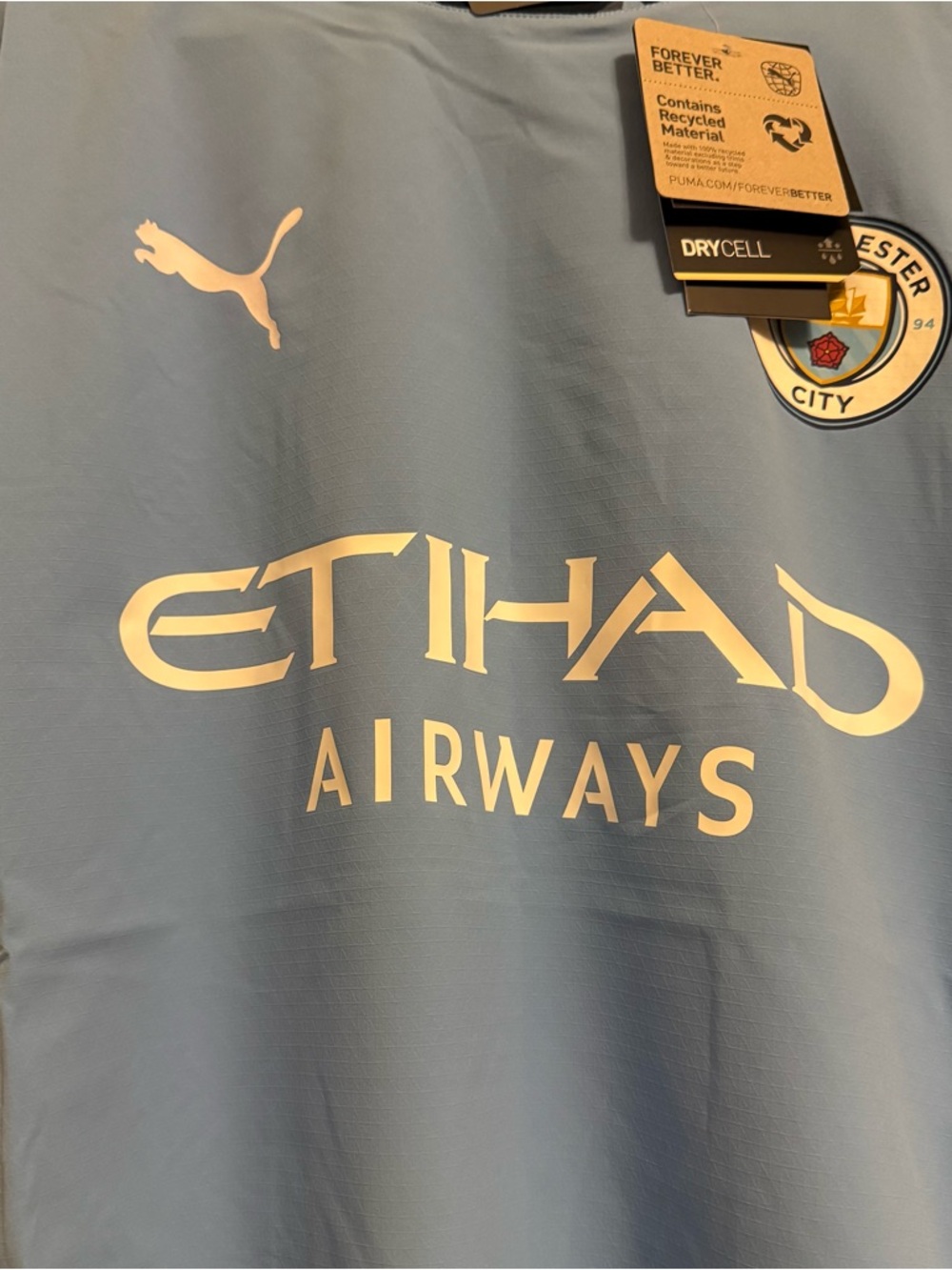 PUMA Manchester City 2024/25 Authentic Home Jersey - Mens Sizes (M, L ) - Picture 4 of 9
